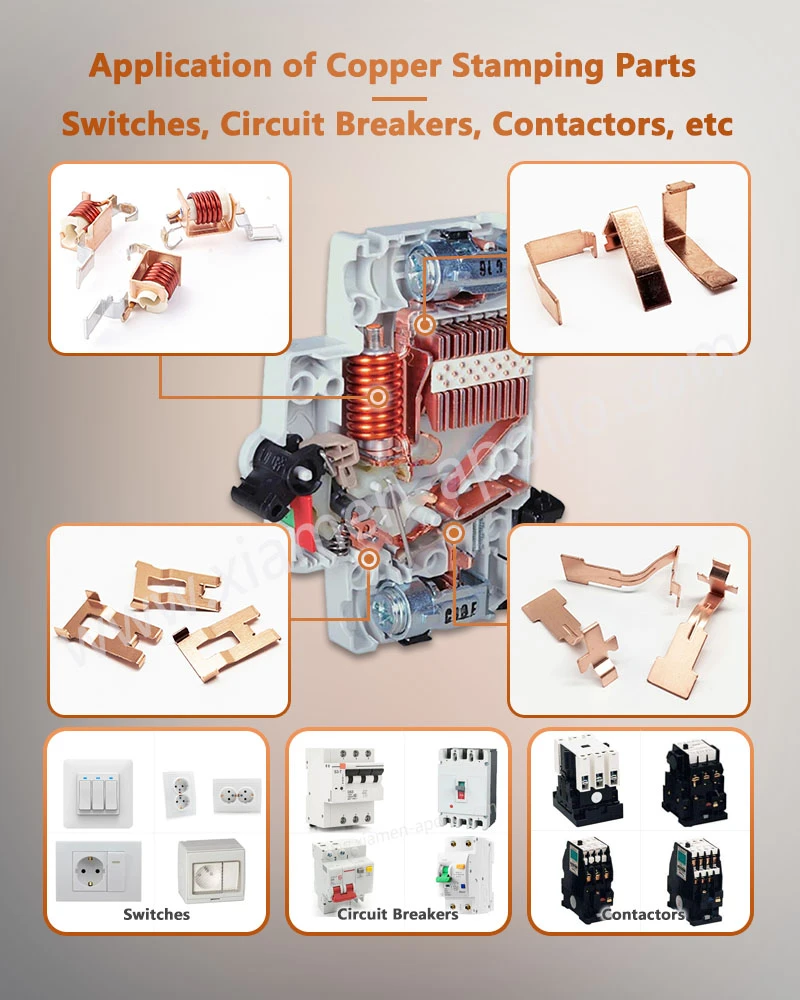 Application of Electrical Contactor Stamped Copper Parts for Switches, Circuit Breakers, Contactors, etc